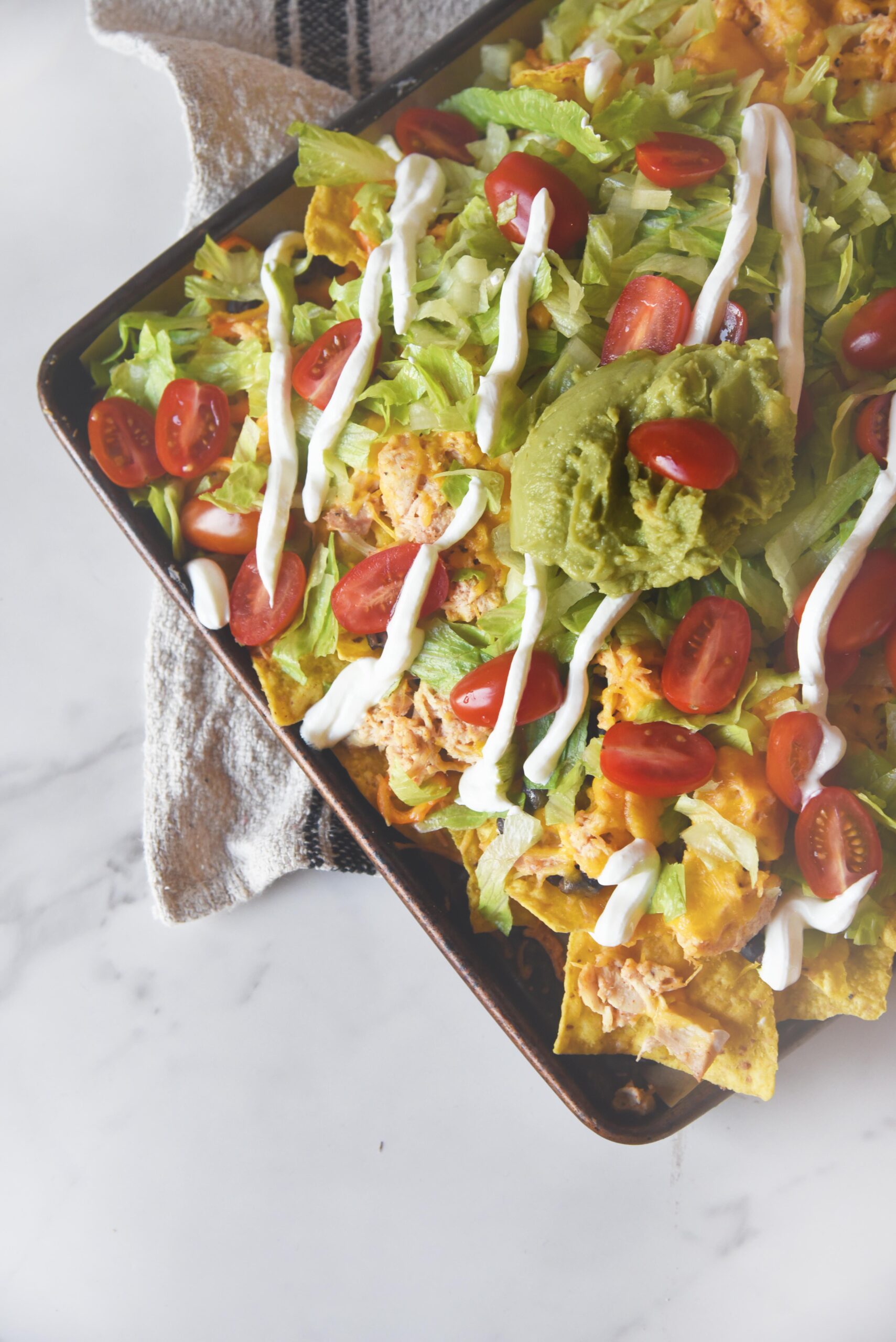 Black Bean & Lentil Sheet Pan Nachos